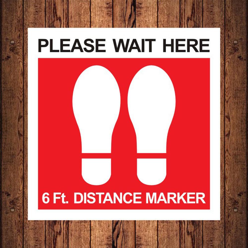 Please Practice Keep Distance Floor Sign 6 Ft. Distance Marker PVC Decal Sticker for Hospital Malls Bathrooms Public Areas