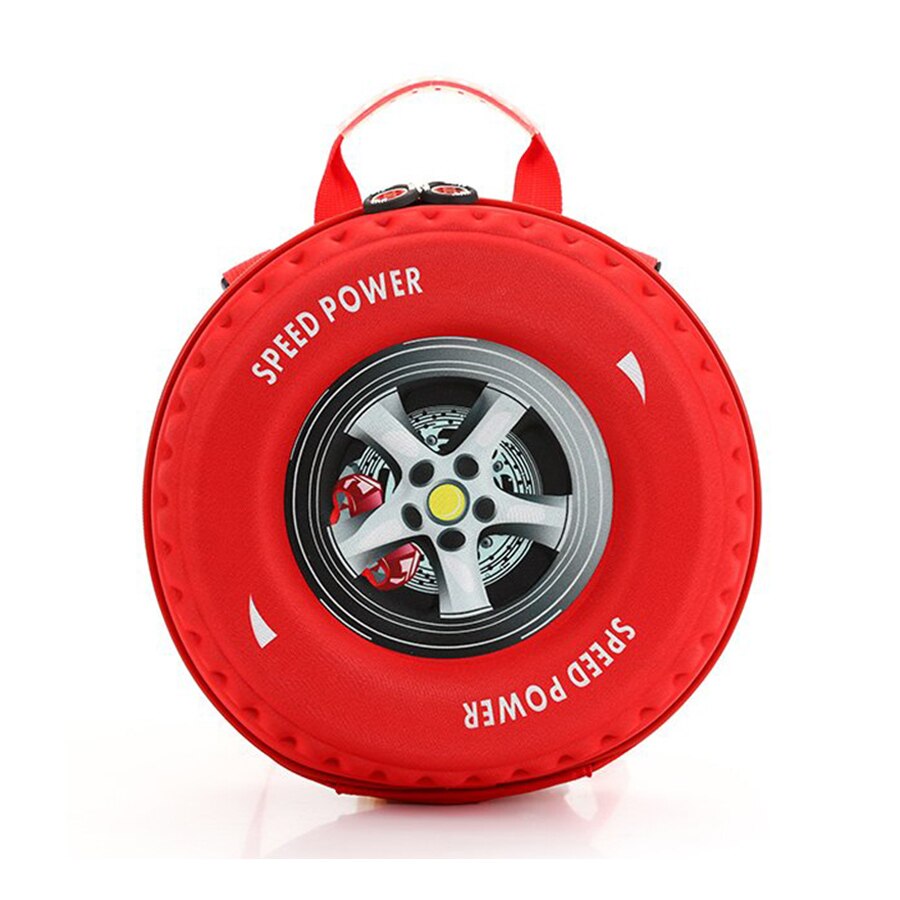 3d bildæk børn skoletaske dejlig børn lille rygsæk eva wheel børnehave taske alder 3-5 baby drenge piger småbørn skoletaske: Rød