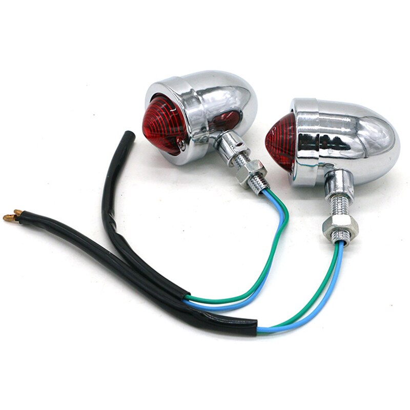 Faro trasero Universal de Metal para motocicleta, luces de giro, reajuste Retro redondo, accesorios para CG125