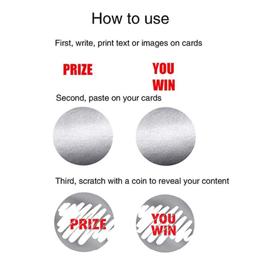 1 Roll 300pcs Scrape DIY Adhesive Sticker Round Label Paper Decals Silver Bag Stickers Party Favor