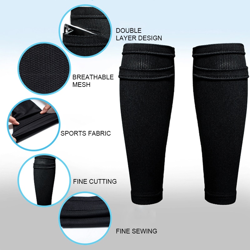 1 Paar Sport Voetbal Shin Guard Pad Sleeve Sok Been Ondersteuning Voetbal Compressie Kalf Mouwen Scheenbeschermer Voor Volwassen Tieners Kinderen