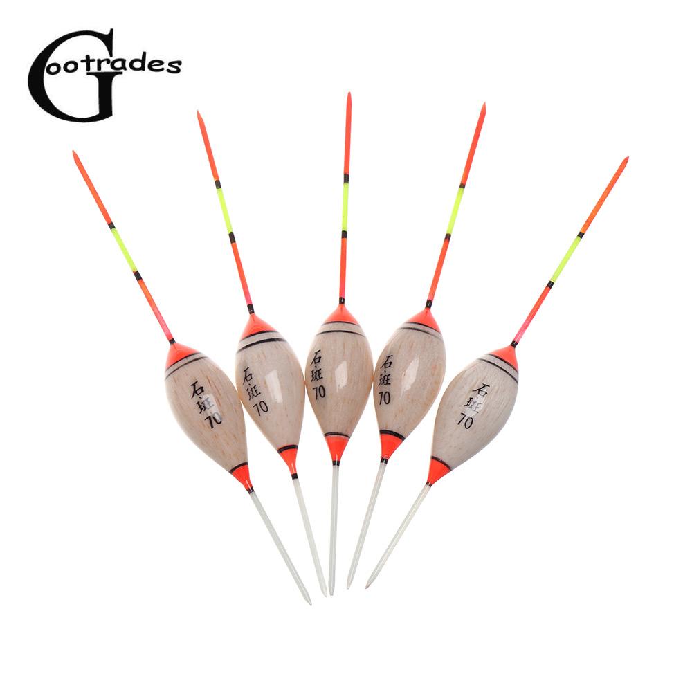 5 Stks/set Prachtige Duurzaam Balsahout Drijft Ondiepe Drijvende Lange Staart Vlotter Outdoor Vis Gereedschap Vissen Accessoires