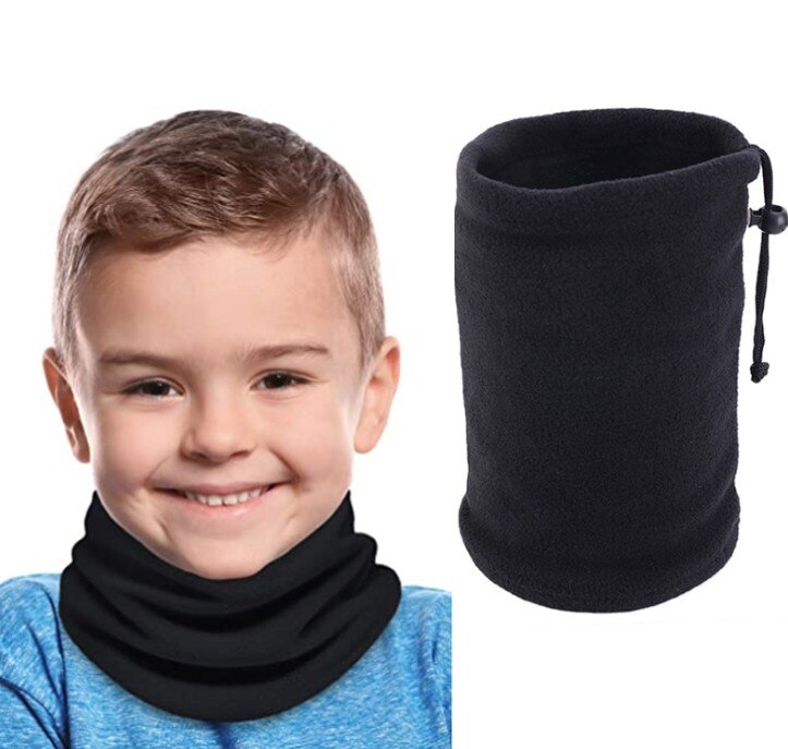 1PCS Kids Girls/Boy Polar Fleece Thickened NECK WARMER Scarf Tube Style Adjustable Face Cover Veil Camping Skiing Cap Headwear