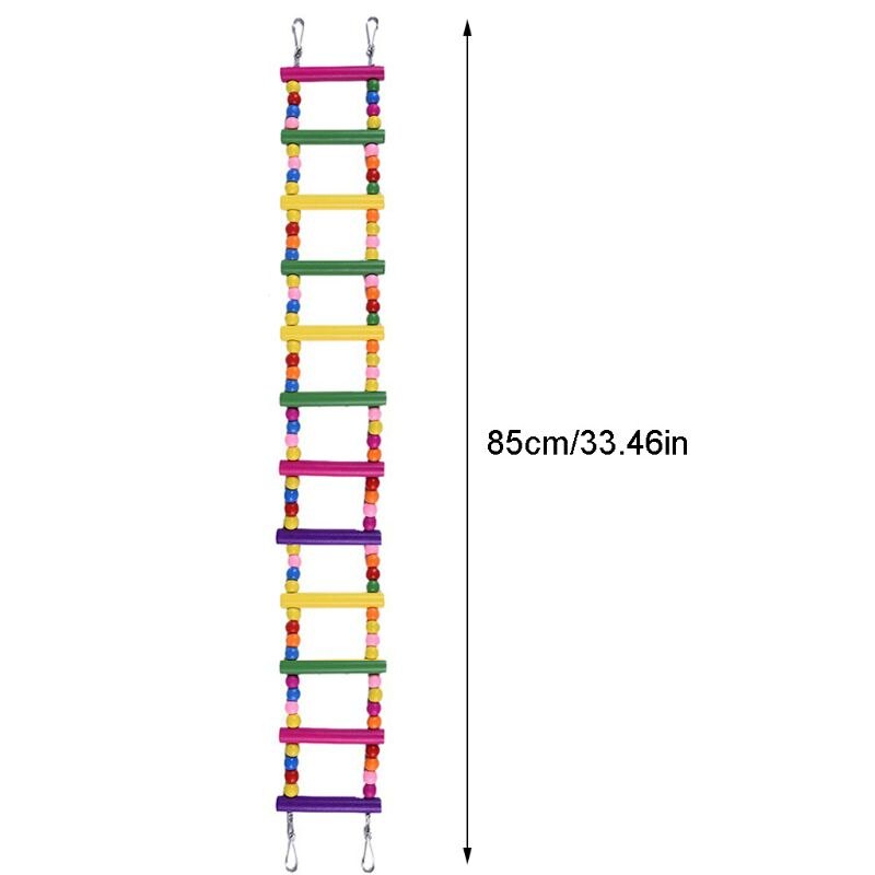 Colorful Wooden Bird Chickens Flexible Ladder Funny Climbing Bridge Swing Parrot