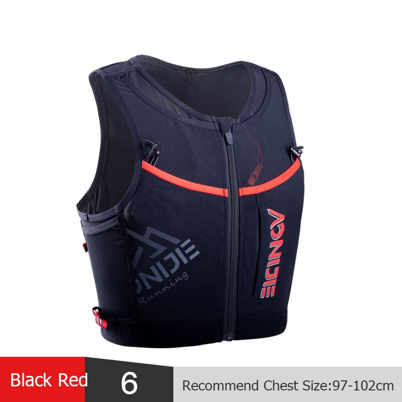 AONIJIE-Mochila deportiva C9106S de secado rápido, chaleco de hidratación con cremallera para senderismo, correr, Maratón, color negro, 10L: Size 6