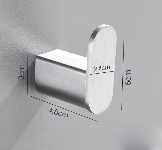 304 Brushed Stainless Steel Single Robe Hook Wall Mounted Towel Hook Clothes Hook Bathroom Hardware: M style