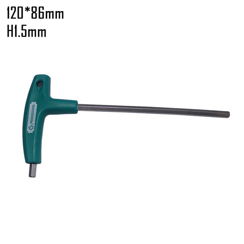 Hex Wrench Hand Tools Durable Home Use Smooth Allen Key Repair Screwdriver Flat Plastic Socket T-Handle Screws Hardware: H1.5mm