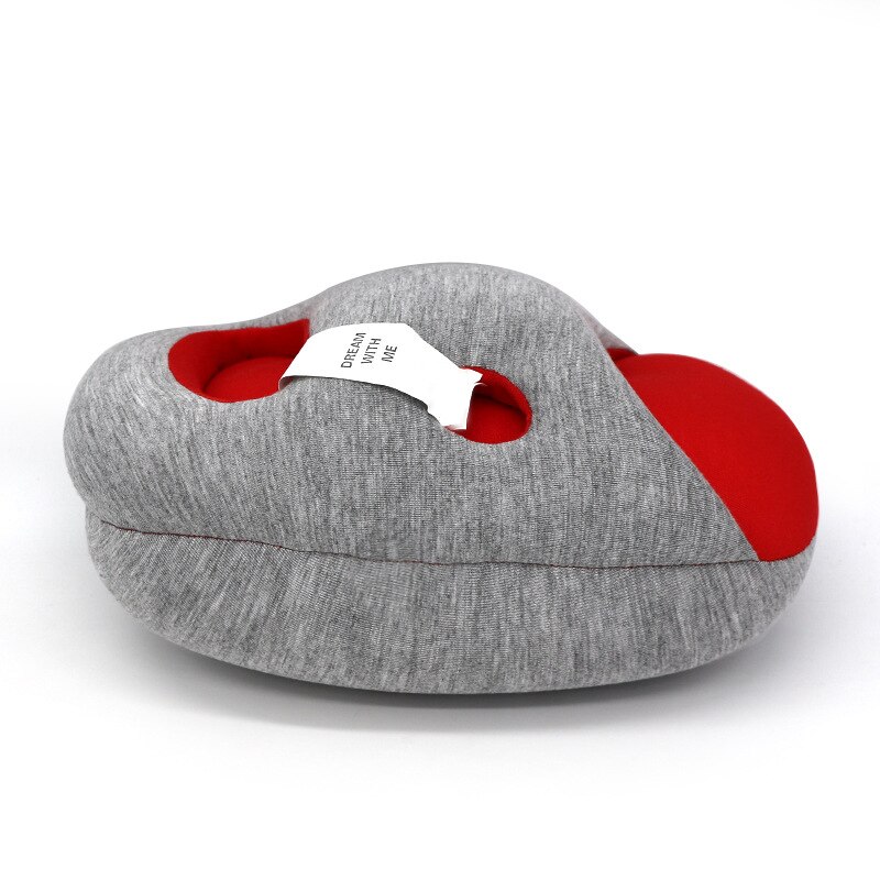 Almohada de viaje AAG para avión, almohada de espuma de mano, accesorios de viaje, 4 colores, almohadas cómodas para dormir, relleno de espuma textil para el hogar: Red