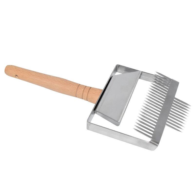 Beekeeping Tools Uncapping Fork Scraper Honey cutter Honeycomb Scraper 23 pin Wooden Handle beehive Shovel knife Equipment
