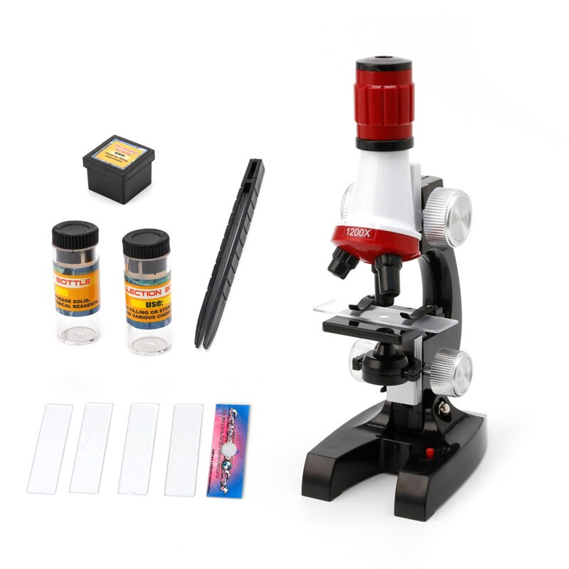 1 Set Kids Educational Microscope Kit Science School Magnifying Tool Set With Tweezers