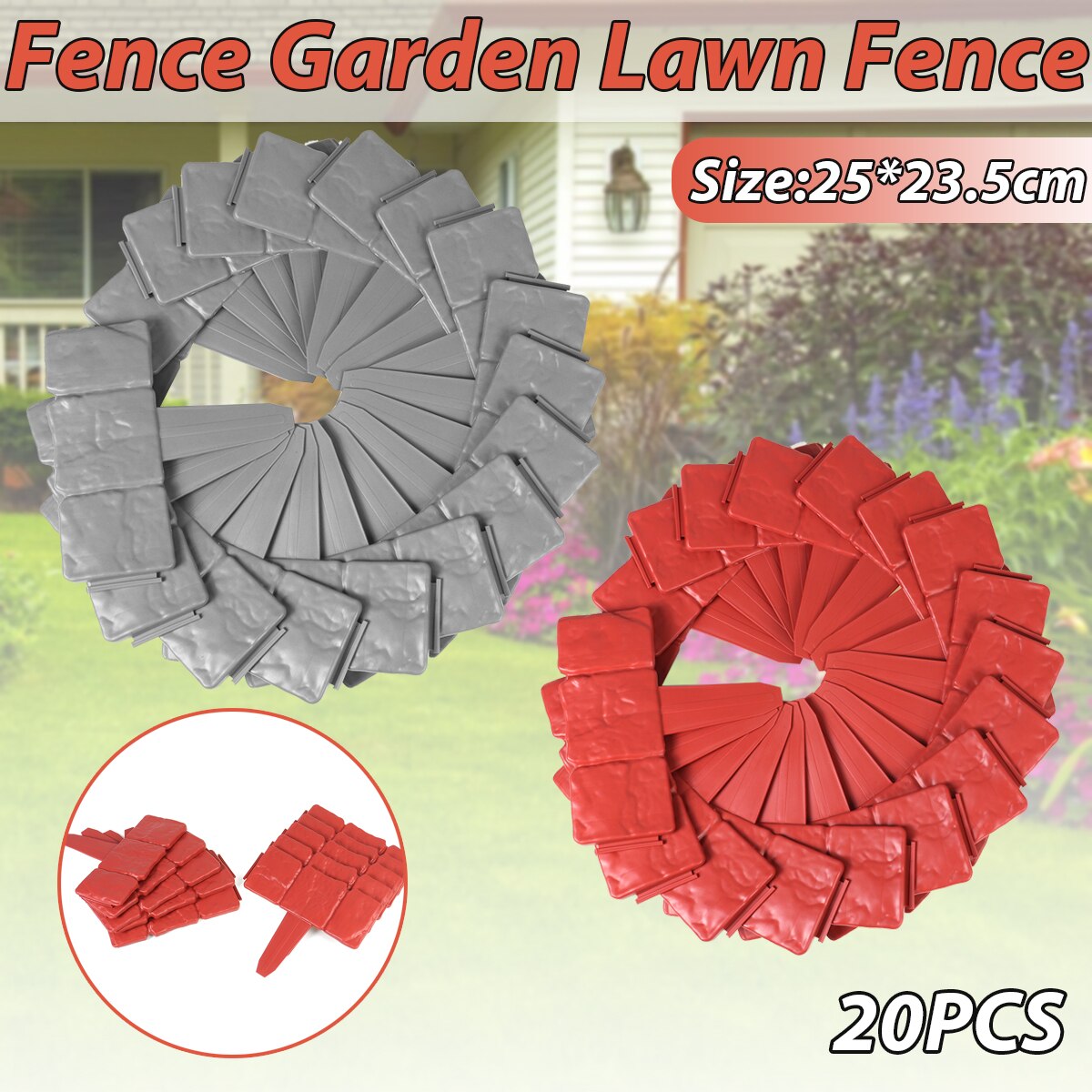 Imitation stone fence garden plastic fence PP foldable splicing fence garden garden lawn fence