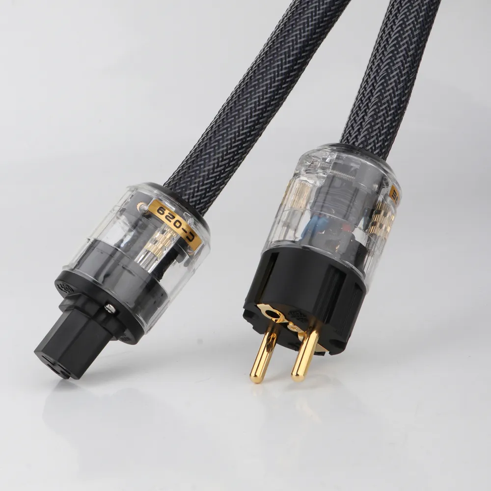 Câble d'alimentation Hifi Audio US/EU, prise électrique occidentale, câble en cuivre ODavid, signature 400 haut de gamme avec connecteur plaqué or: Black / 2m