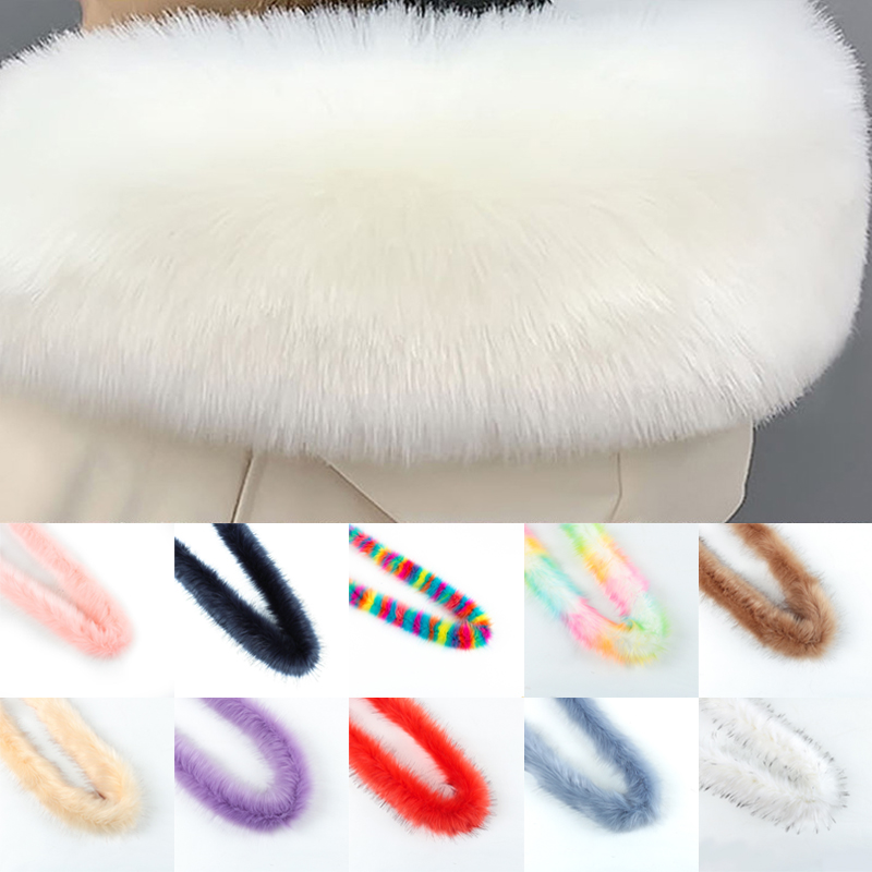 Verdickt Künstliche Kaninchen Fell Trim Kleidung Zubehör Faux Pelz Streifen Für Pullover Mantel Haube Hut DIY Flauschigen Bekleidungs Materialien