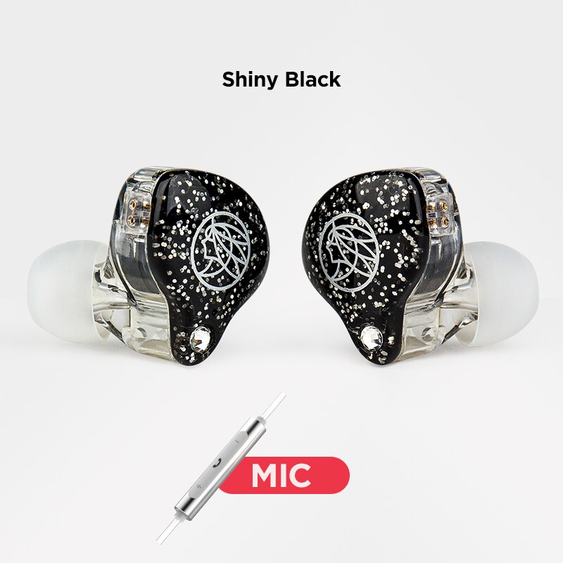 Originale TFZ In DIRETTA 1 In Trasduttore Auricolare Dell'orecchio HIFI Monitor Corsa E Jogging Sport auricolari con microfono 11.4 MILLIMETRI + 2DD Grafene Unità: 003Shiny Black-MIC