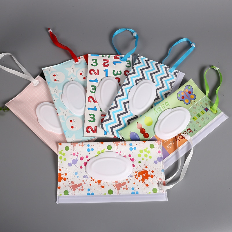 Återanvändbara eva våtservetter låda våtservetter låda rengöring baby våtservetter snap wipes behållare bärväska tryck mjukpapper väskor miljövänliga