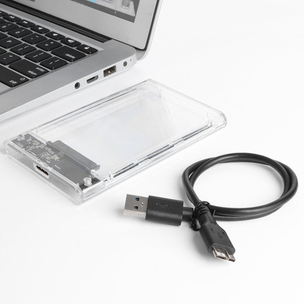 2.5 inch Transparent HDD SSD Case SATA III to USB 3.0 Hard Drive Disk Enclosure Support Mobile External HDD for Laptop PC