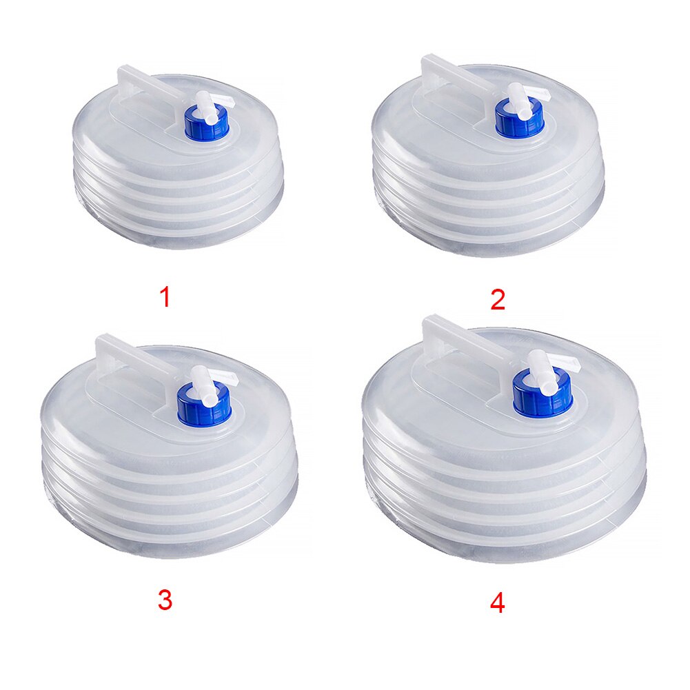 Lightweight Transparent Water Containers Outdoor Accessories With Tap Collapsible Bucket Portable Hiking Camping