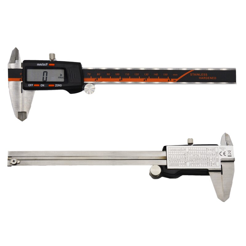 Stainless Steel Digital Display Caliper 6 inch 150 mm Fraction/MM/Inch High Precision LCD Vernier Caliper Measuring tools Gauges