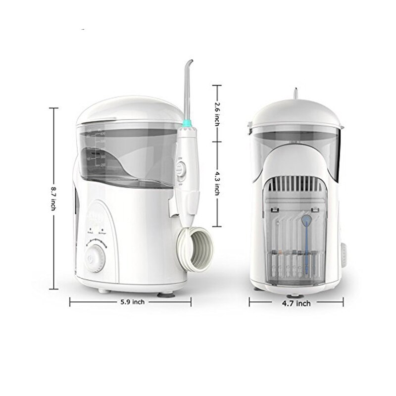 Nicefeel Water Flosser Elektrische Aanrecht Monddouche 600Ml Met 7 Tips Voor Bretels Bruggen Care Eu Plug
