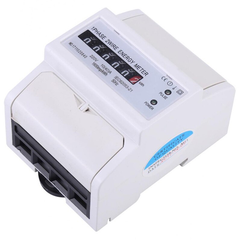 1 Phase 2 Wire Din Rail Electronic Energy Kwh Meter 10(40)A Power Consumption Watt Energy Meter