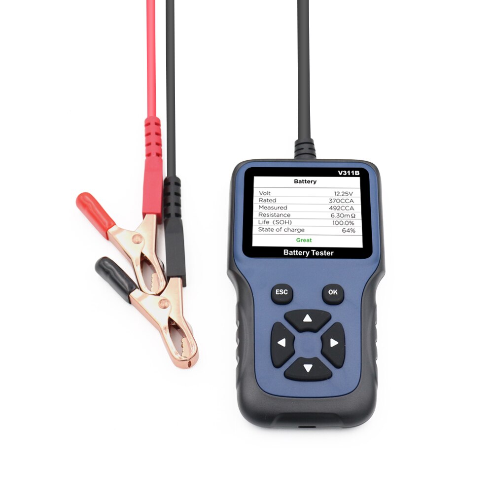 12v bilbatteri tester digital bil diagnostisk batteri tester analysator kjøretøy sveiving lade skanner verktøy 9 språk