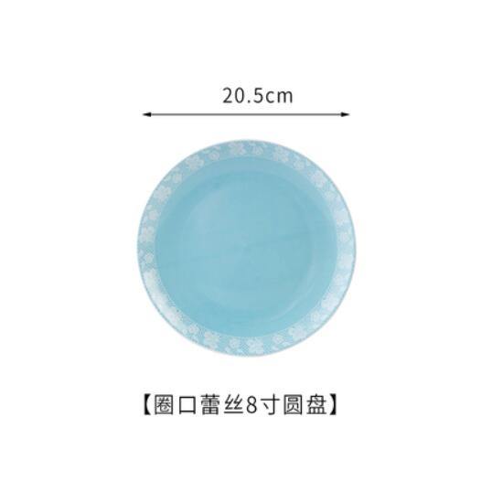 Blau spitze bogen-knoten Rosette Knochen China flache platte tiefe schüssel platte Weiß porzellan Hochzeit Geburtstag Präsentieren: 20.5