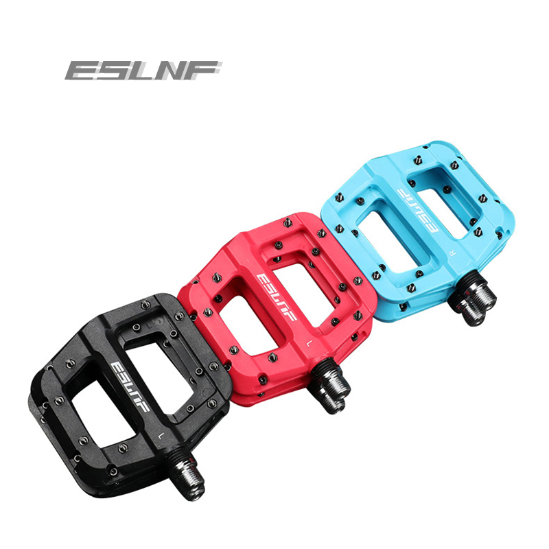 ESLNF UBicycle Pedals Bike Ultralight Seal Bearings Cycling Nylon Road bmx Mtb Pedals Flat Platform Bicycle Parts Accessories