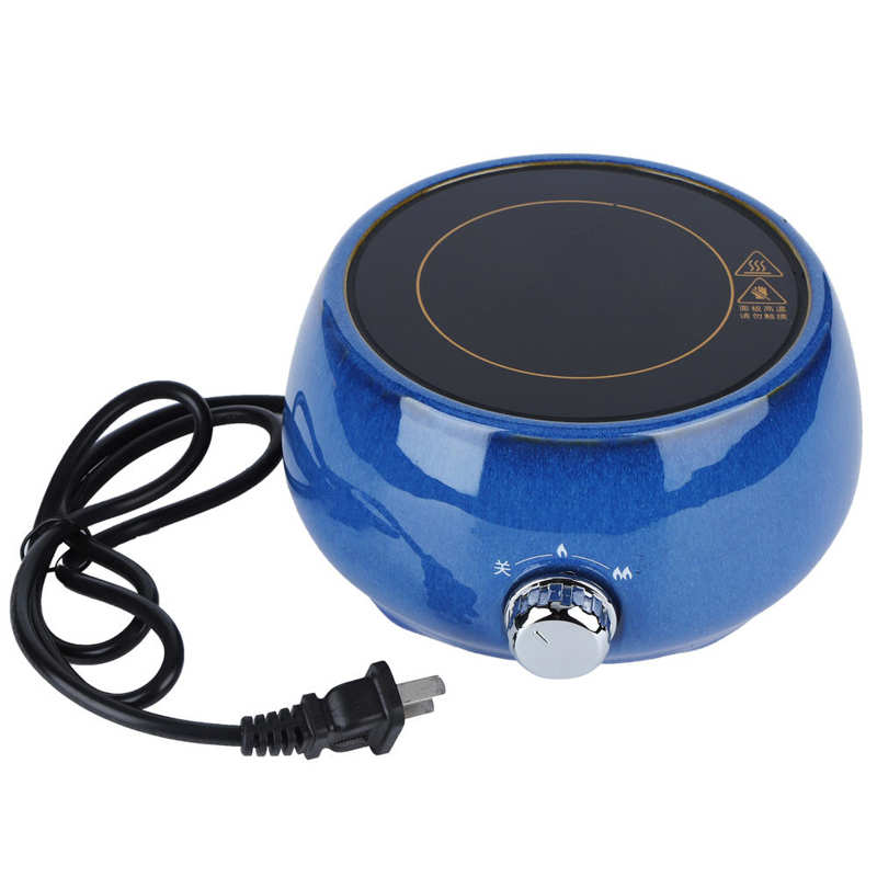 500W Electric Stove Mug Warmer Mini Ceramic Mute Coffee Heater Cooker for Home Use 220V: Blue