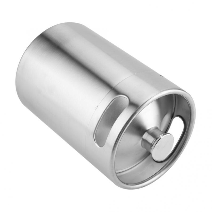 5L Mini baril de bière en acier inoxydable baril de bière avec couvercle en spirale pratique maison hôtel bière fournitures