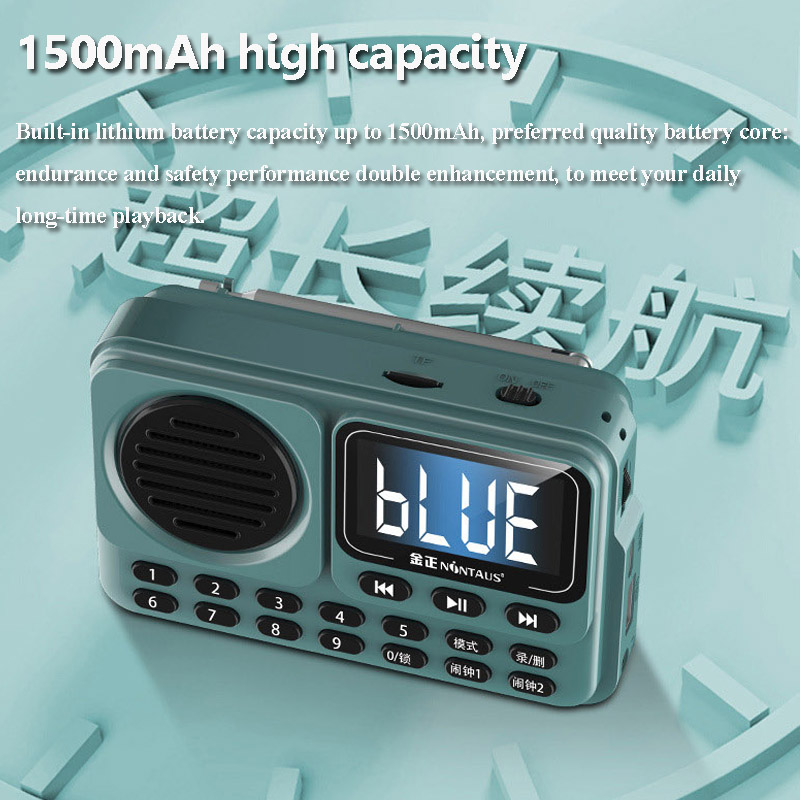 Przenośny zegar Radio FM Wyświetlacz LED HD Radia o wysokiej czułości Bezprzewodowy głośnik Bluetooth Obsługa podwójnego budzika Nagrywanie HD