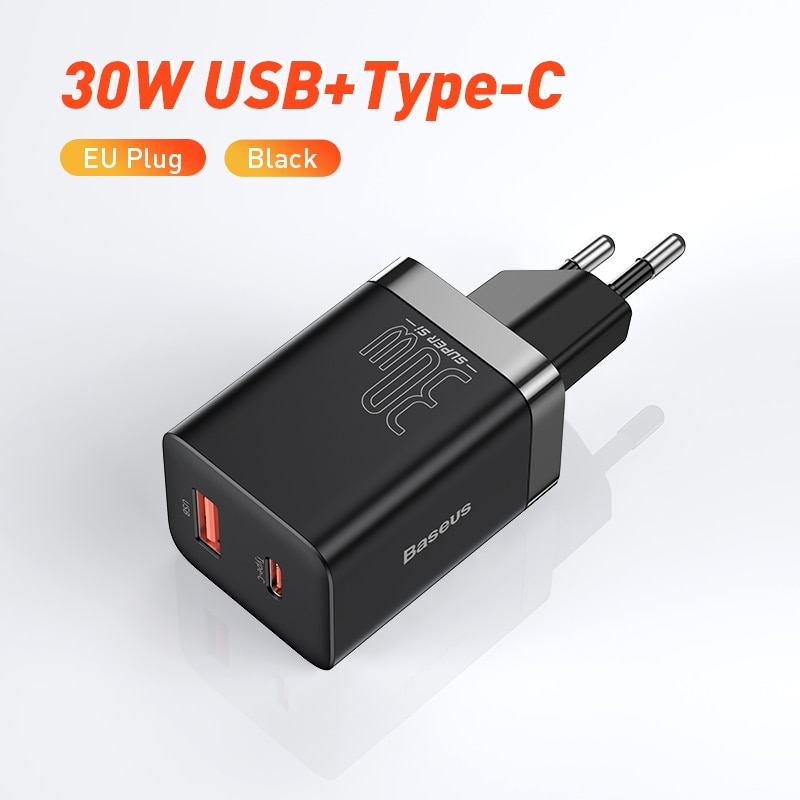 Baseus pd carregador 30w usb tipo c carregador rápido qc3.0 usb c carga rápida 3.0 porta dupla carga de telefone para iphone 15 14 13 12 macbook: Default Title