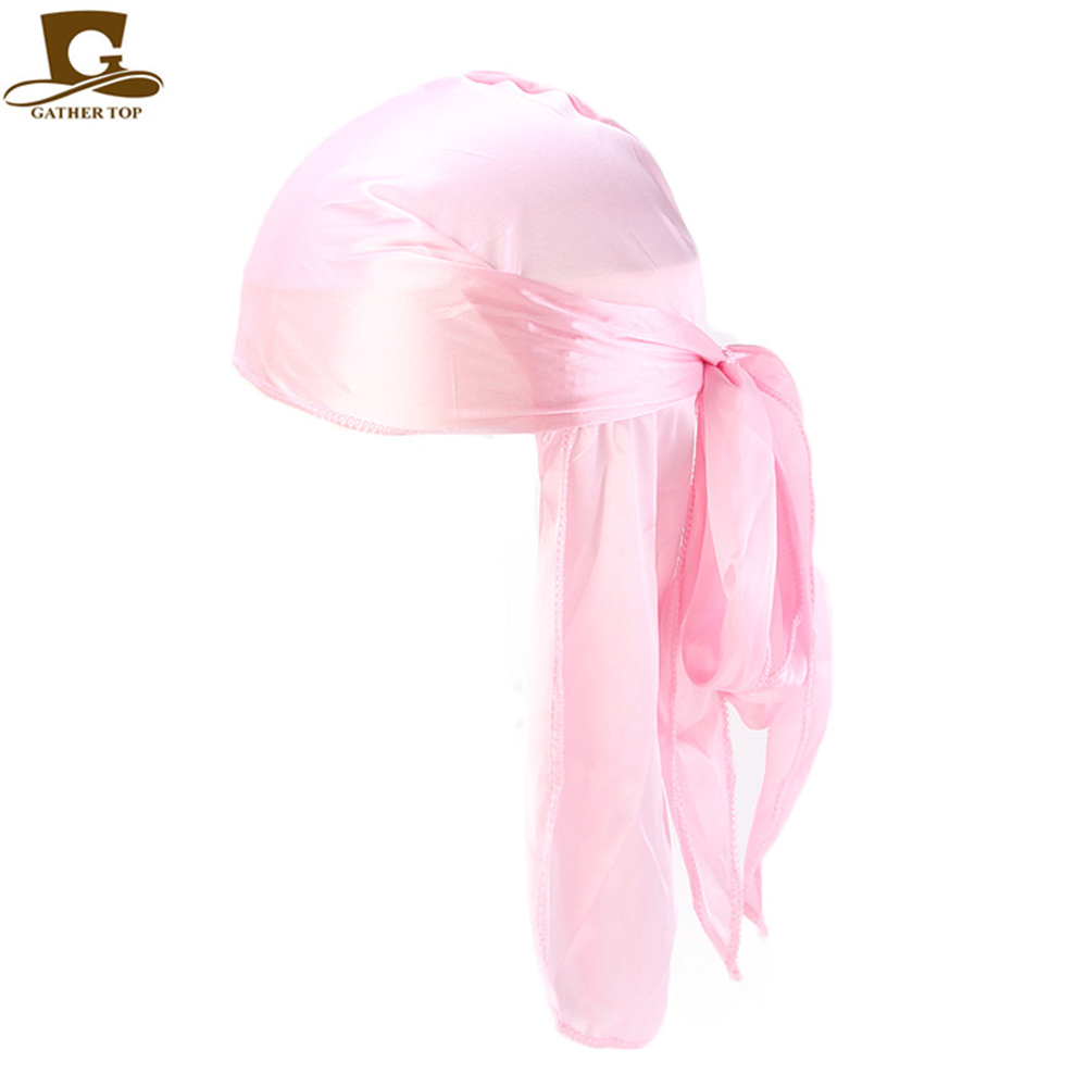 Durag Men Solid Color Silk Durags Women Breathable Turban Hair Bands 13Pcs/package: Pink
