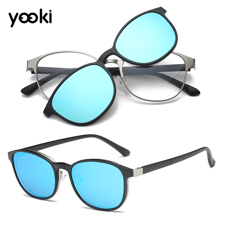 Womens Mens Magnetic Polarized Clip-on Sunglasses Eyeglass Frames TR: No 3