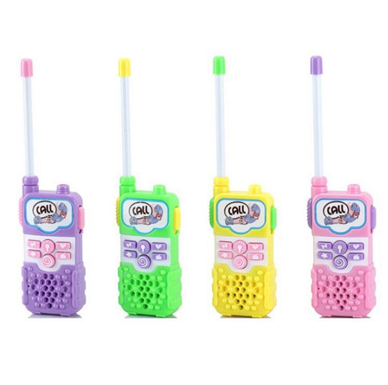 2 stk / sæt søde håndholdte walkie talkie legetøj børn spil interaktivt legetøj barn sød barn klingende legetøj interaktion legetøj farve tilfældig