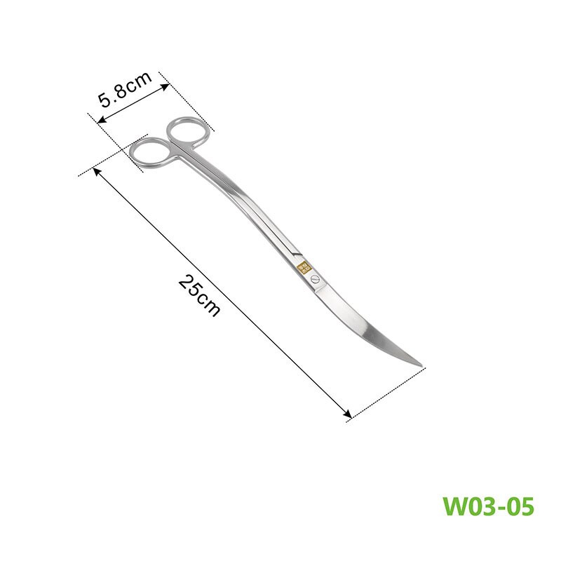 Cut Aquatic Aquarium Plant Tank Stainless Steel long Wave scissor clean tool kit water grass cutter Clipper fish tong aquascape: W03-05
