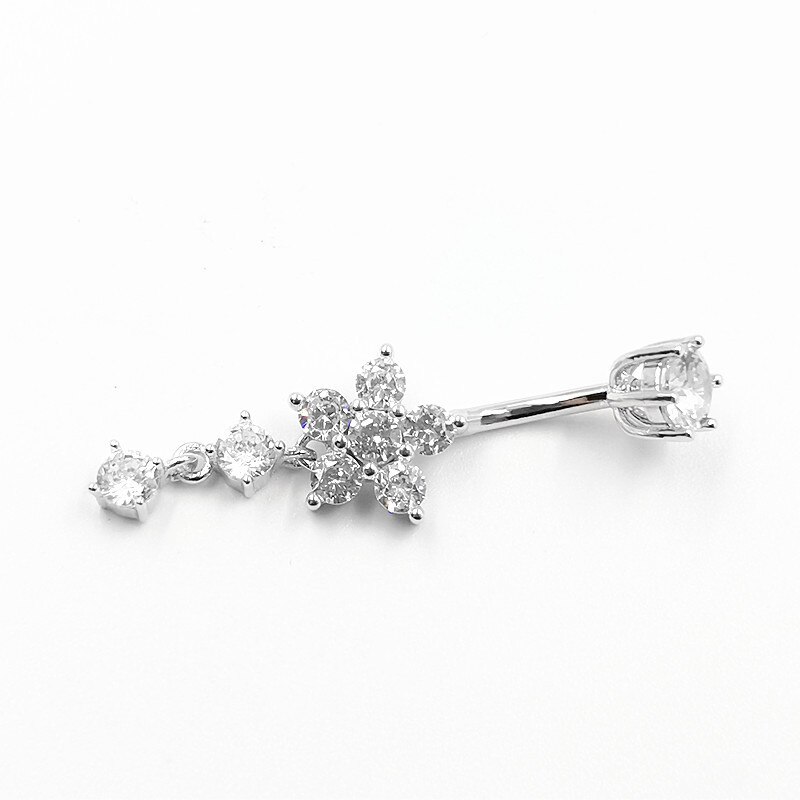 925 sterling sølv mave piercing blomst navle ring krop piercing smykker