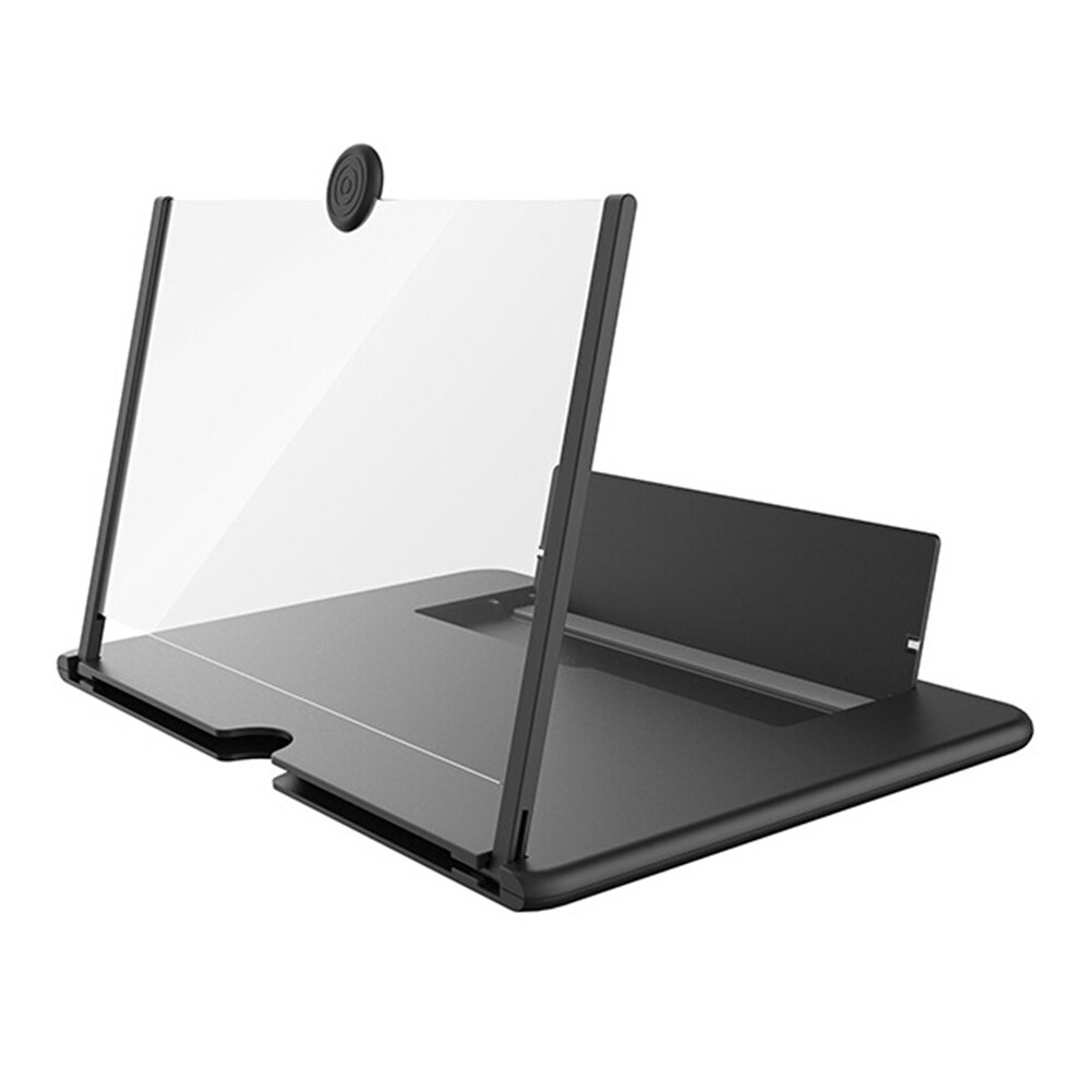 12 inch Mobile Phone Screen Magnifier Foldable 3D HD Video Amplifier Projector Magnifying Glass Smartphone Holder Bracket: Black