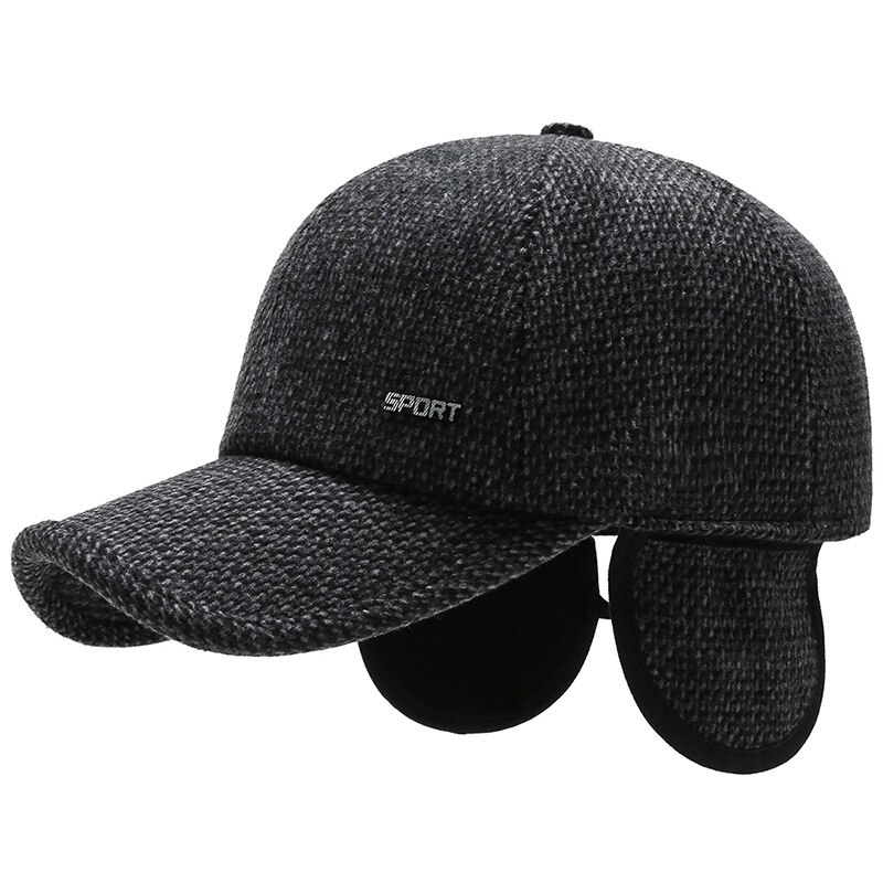 Herfst winter heren hoed middelbare leeftijd en ouderen wollen warme muts outdoor gehoorbescherming baseball petten warme vader hoeden