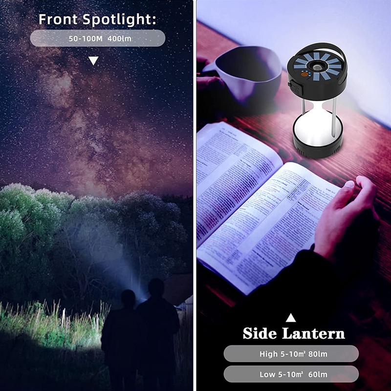 Solar LED Camping Lantern Solar And Battery Powered Camping Lights Survival Lantern For Emergency BBQ Hiking Fishing