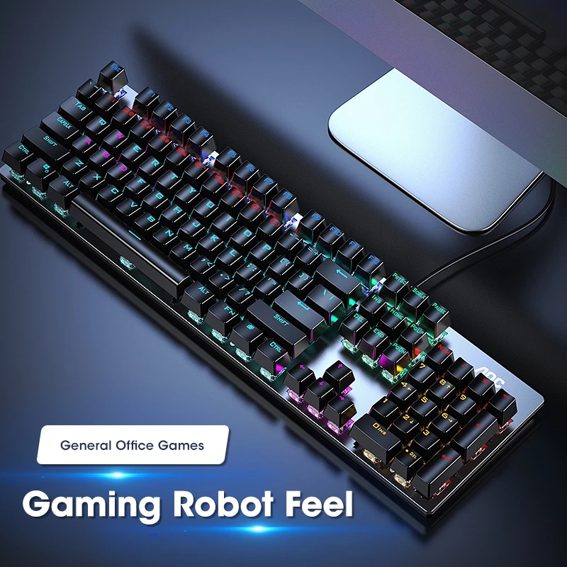 Clavier mécanique AOC GK410, axe vert, noir, axe thé, esports, touche complète, sans impact, pour jeu d&#39;ordinateur