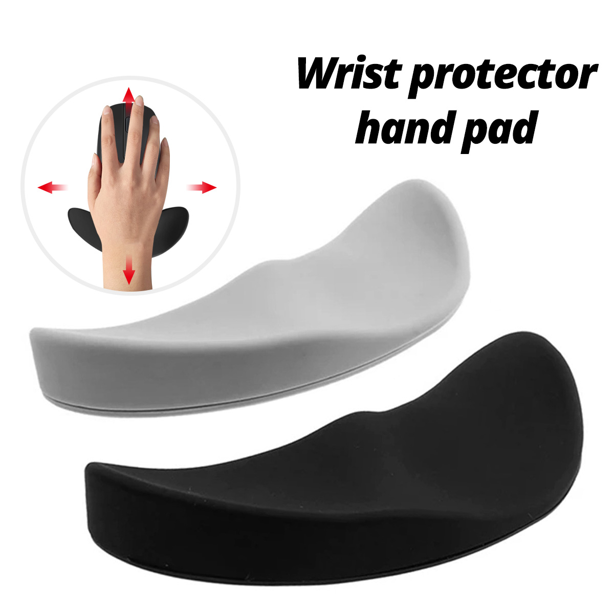 Polssteun voor muis, ergonomisch polskussen van traagschuim, comfortabele polssteun voor computermuis voor op kantoor of thuis.