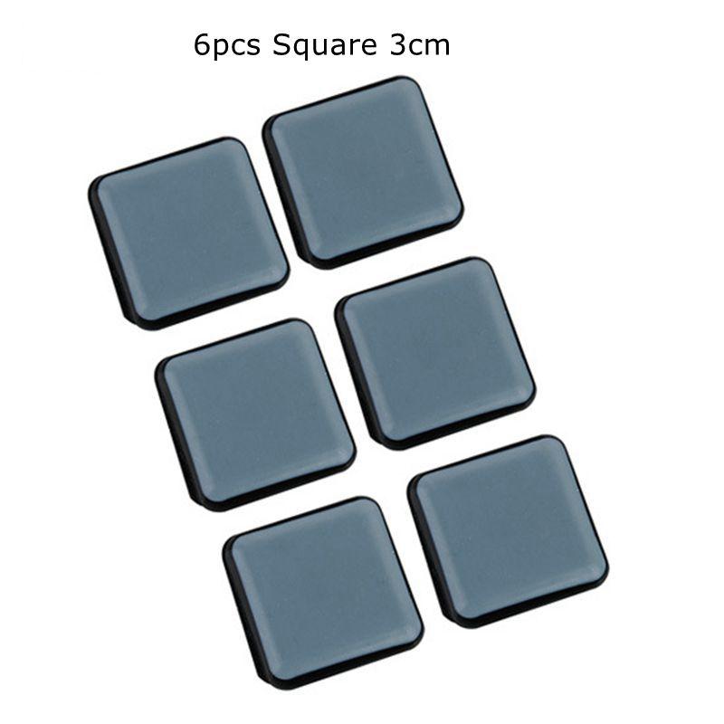 1 Set Slider Pad Furniture Table Bases Protector Coaster Carpet Ground Magic Moving Anti-abrasion Floor Mat SYT9252: 6pcs Square 3cm