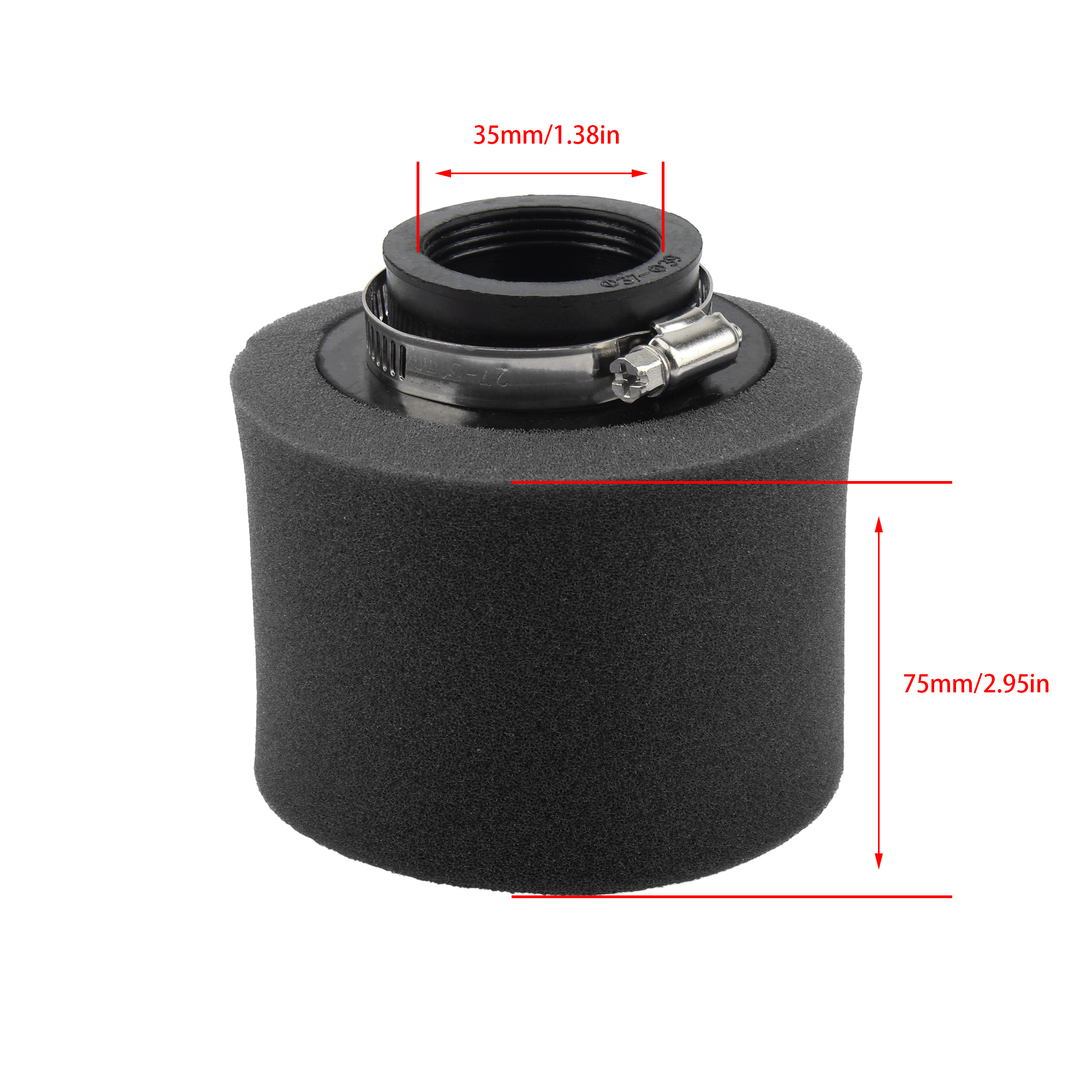 35mm 38mm Motorcycle Air Filter Double Layer Sponge Elbow Straight Neck For GY6 125cc 150cc Scooter Dirt Pit Bike Moped Parts: Dark Grey