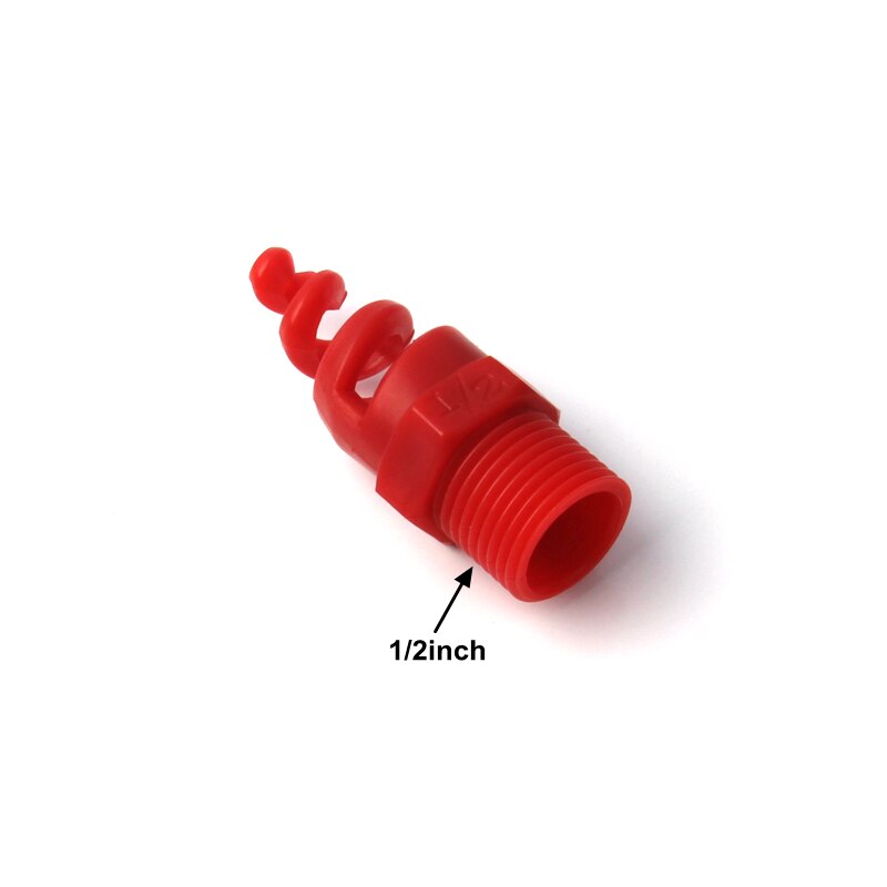 1-100pcs 1/4 Inch Plastic Spiral Nozzle Red Male Thread Atomizating Sprinkler Heads Garden Irrigation Spiral Cone Nozzle