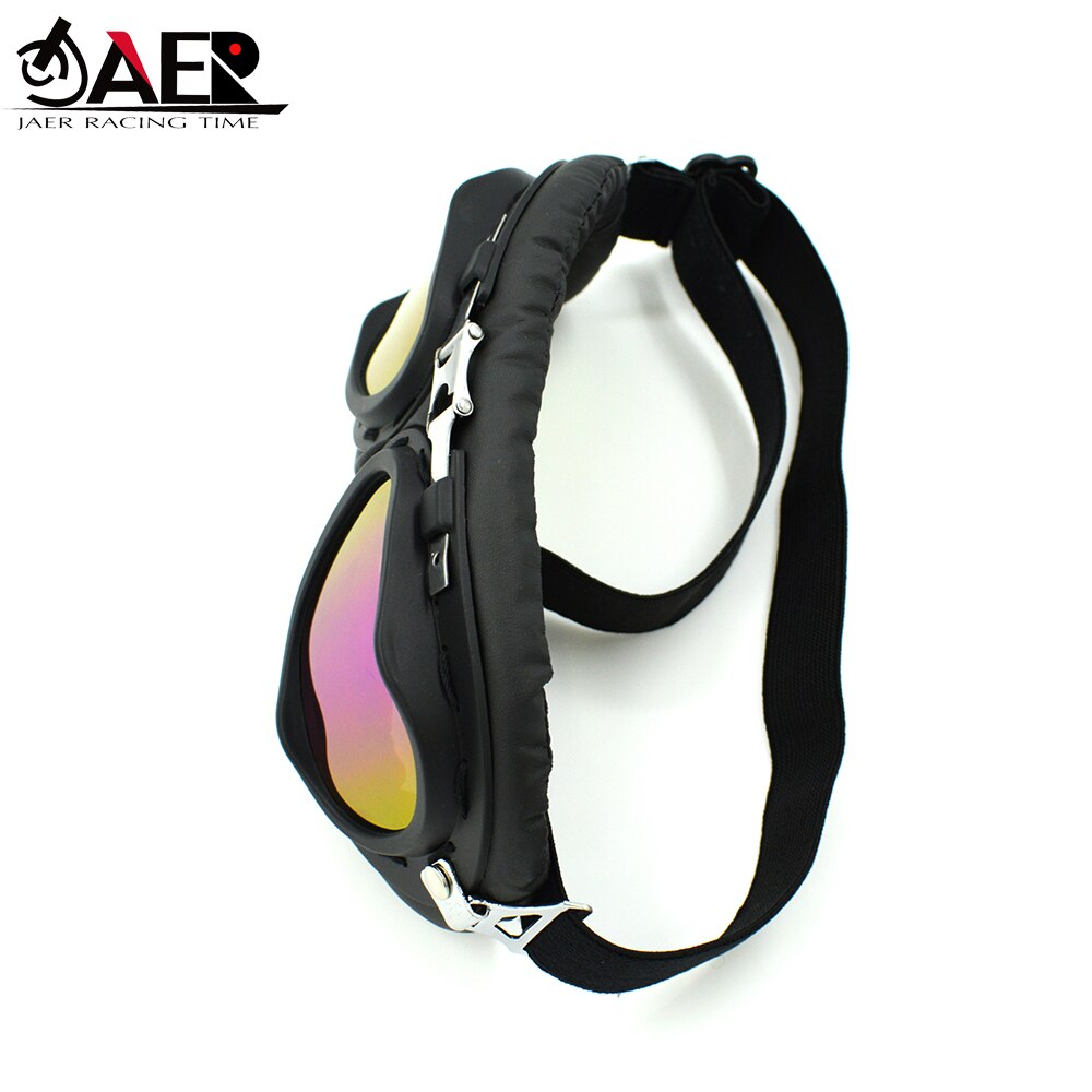 JAER-Gafas de Moto Vintage de cuero Steampunk, lentes de Moto Dirt Bike Cafe Racer, casco de Moto a la , gafas de sol para Jet Ski, 100%