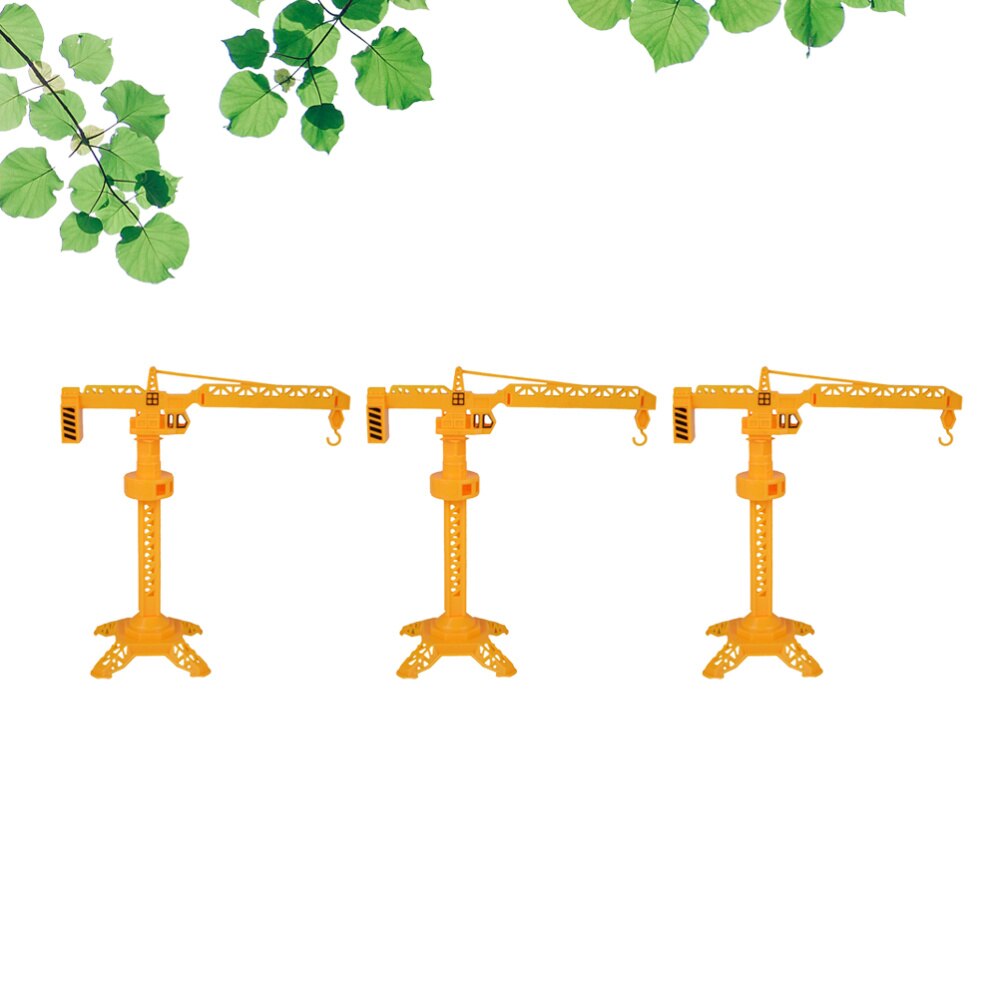 3pcs Construction Cranes Model Plastic Rotate Slewing Crane Toy for Kids Children