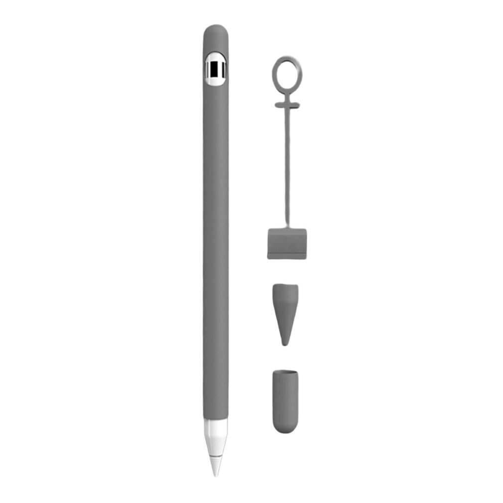 De silicona de colores Compatible para Apple lápiz 1st caso Compatible para iPad Tablet Touch Pen Stylus manga Protector de la piel: grey