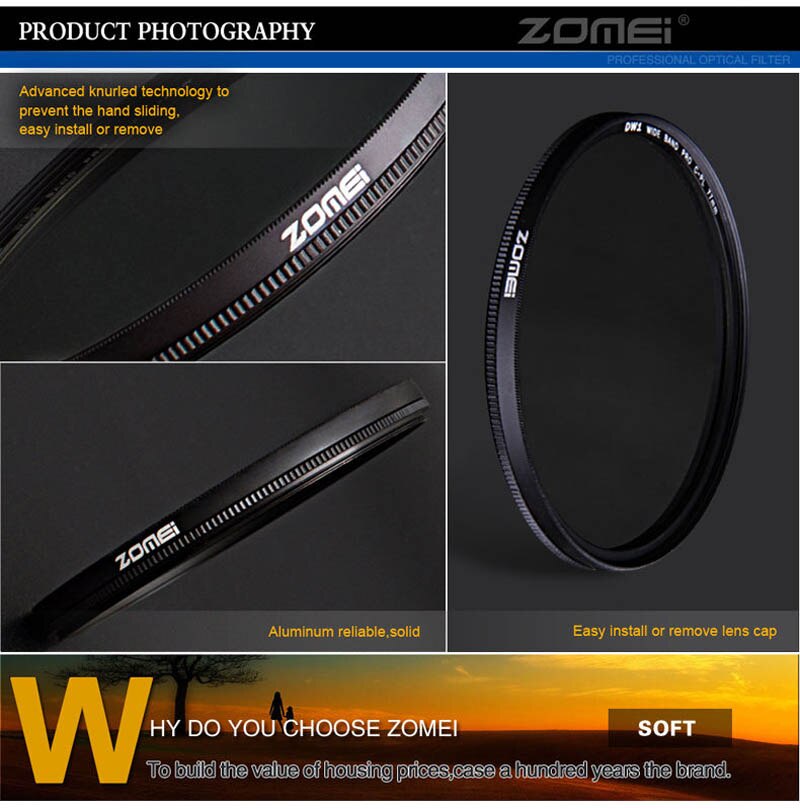 Zomei 77mm ultra slim cpl filter CIR-PL circulaire polarisatiefilters polarisator filter voor olympus sony nikon canon pentax hoya lens 77mm