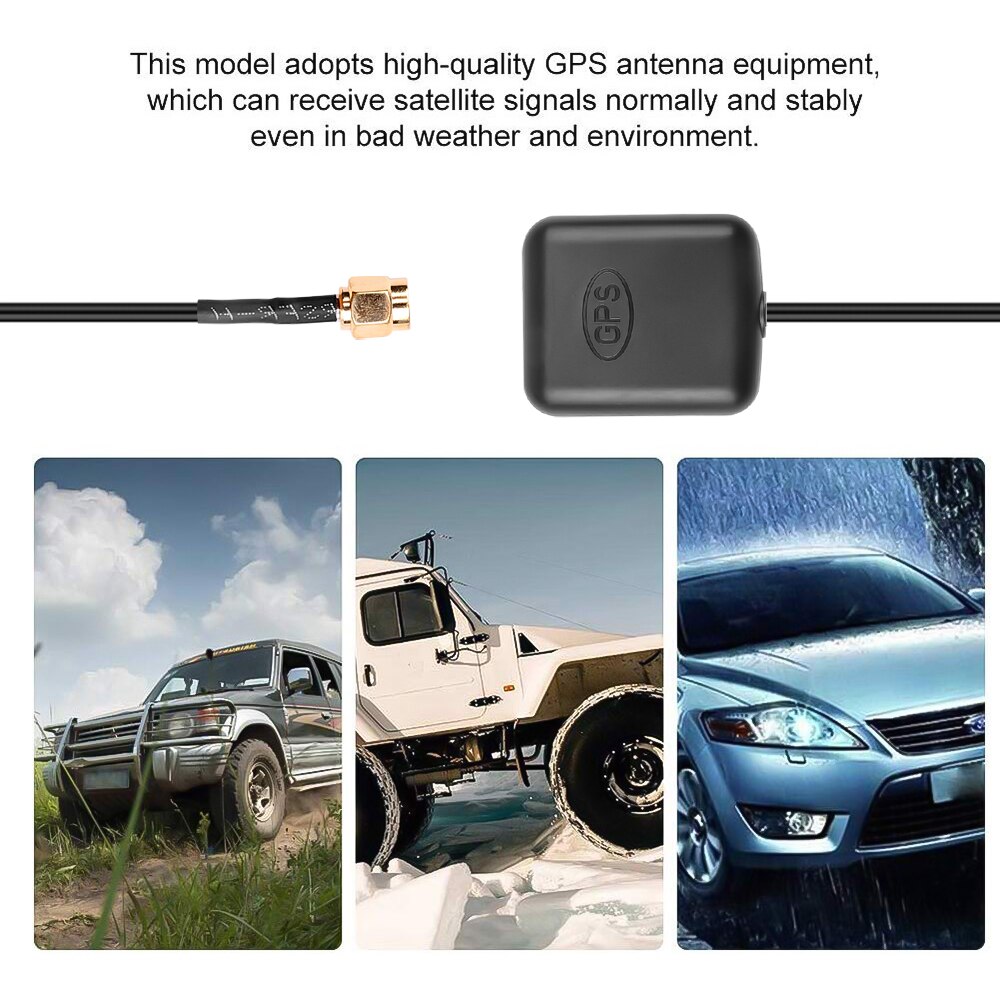 Kebidumei ricevitore GPS per Auto SMA Conector cavo 3M Antenna GPS adattatore per Antenna Auto per navigazione DVD telecamera per visione notturna