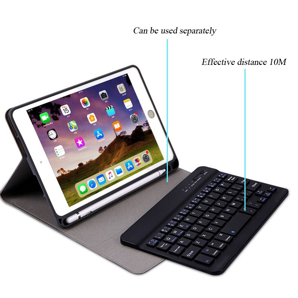 For Apple iPad 7th Gen 10.2" Detachable Bluetooth Keyboard Case Cover Stand/Removable Backlit Bluetooth Keyboard Cover